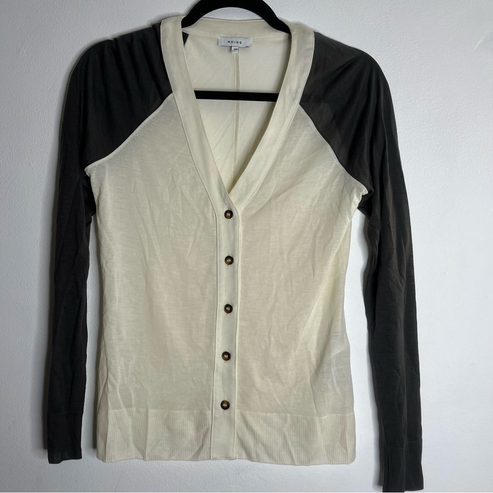 REISS Paloma Fine Jersey Cardigan XS - Picture 3 of 11